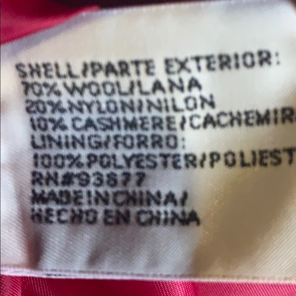 Berry color Pea coat with black buttons - Picture 7 of 7